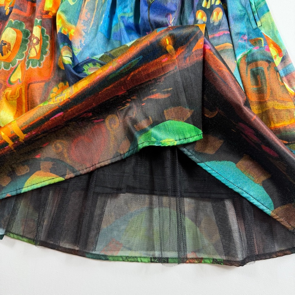 Book of Life Whimsical Art Print A-Line Skirt | Cottagecore Fairycore | Size M - Picture 6 of 10